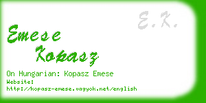 emese kopasz business card